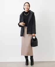 FMHAA02190 MICHEL KLEIN(ミッシェルクラン) ［セットアップ対応］ミニケーブルニットスカート ピンクベージュ