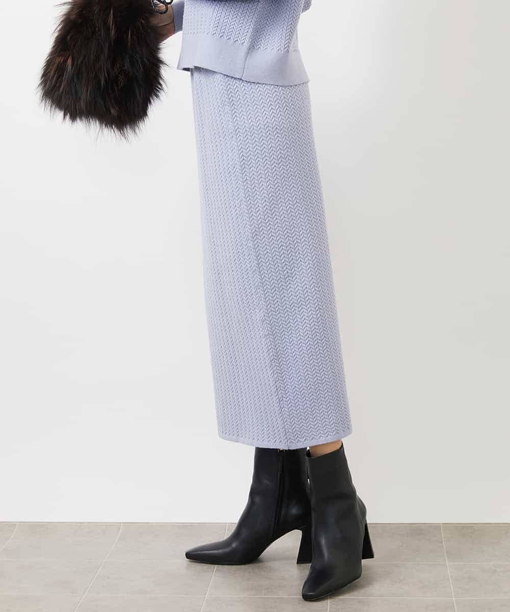 FMHAA02190 MICHEL KLEIN(ミッシェルクラン) ［セットアップ対応］ミニケーブルニットスカート ピンクベージュ