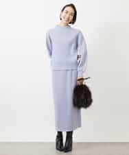 FMHAA02190 MICHEL KLEIN(ミッシェルクラン) ［セットアップ対応］ミニケーブルニットスカート ピンクベージュ