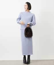 FMHAA02190 MICHEL KLEIN(ミッシェルクラン) ［セットアップ対応］ミニケーブルニットスカート ピンクベージュ