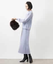 FMHAA02190 MICHEL KLEIN(ミッシェルクラン) ［セットアップ対応］ミニケーブルニットスカート ピンクベージュ