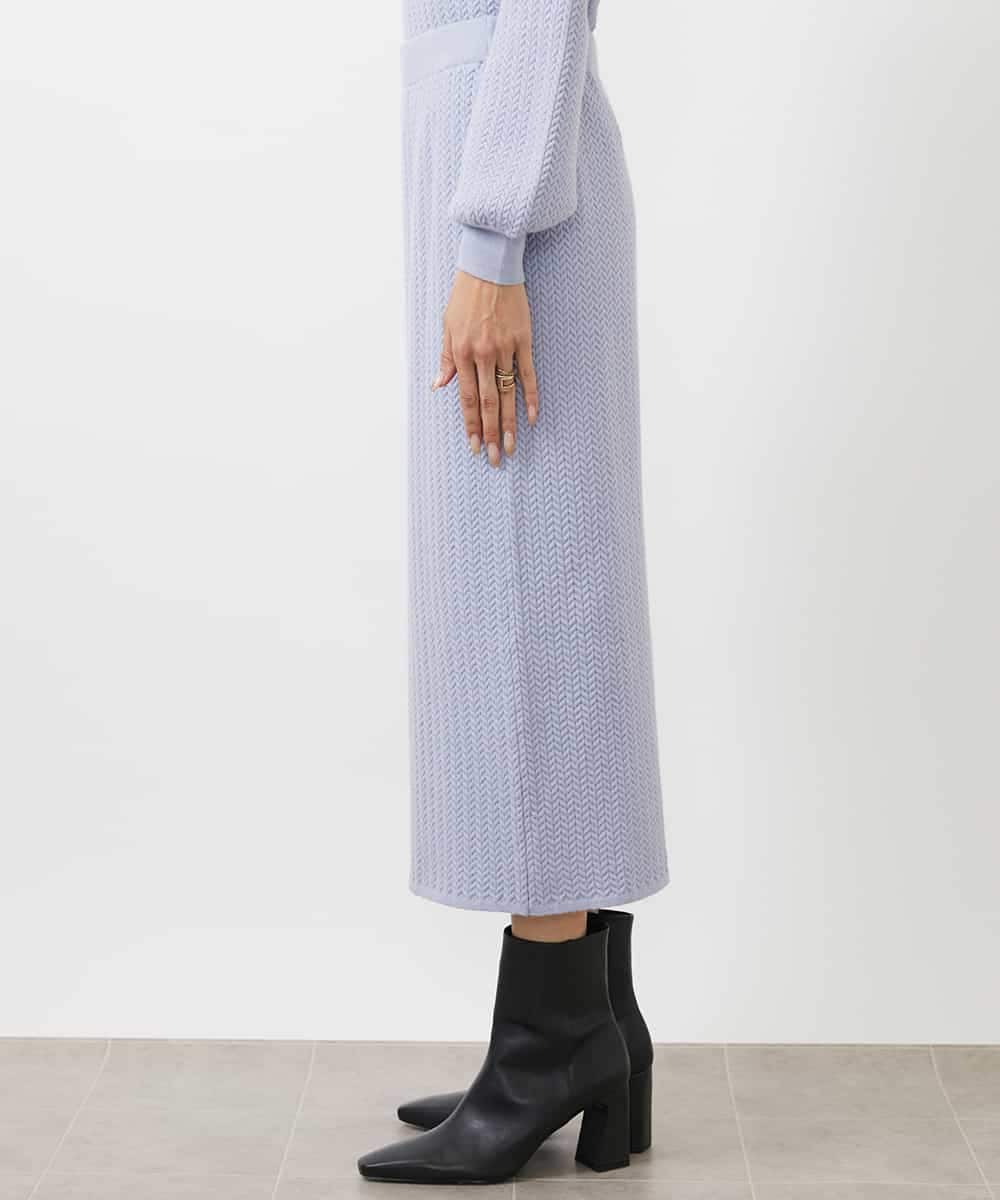 FMHAA02190 MICHEL KLEIN(ミッシェルクラン) ［セットアップ対応］ミニケーブルニットスカート ピンクベージュ