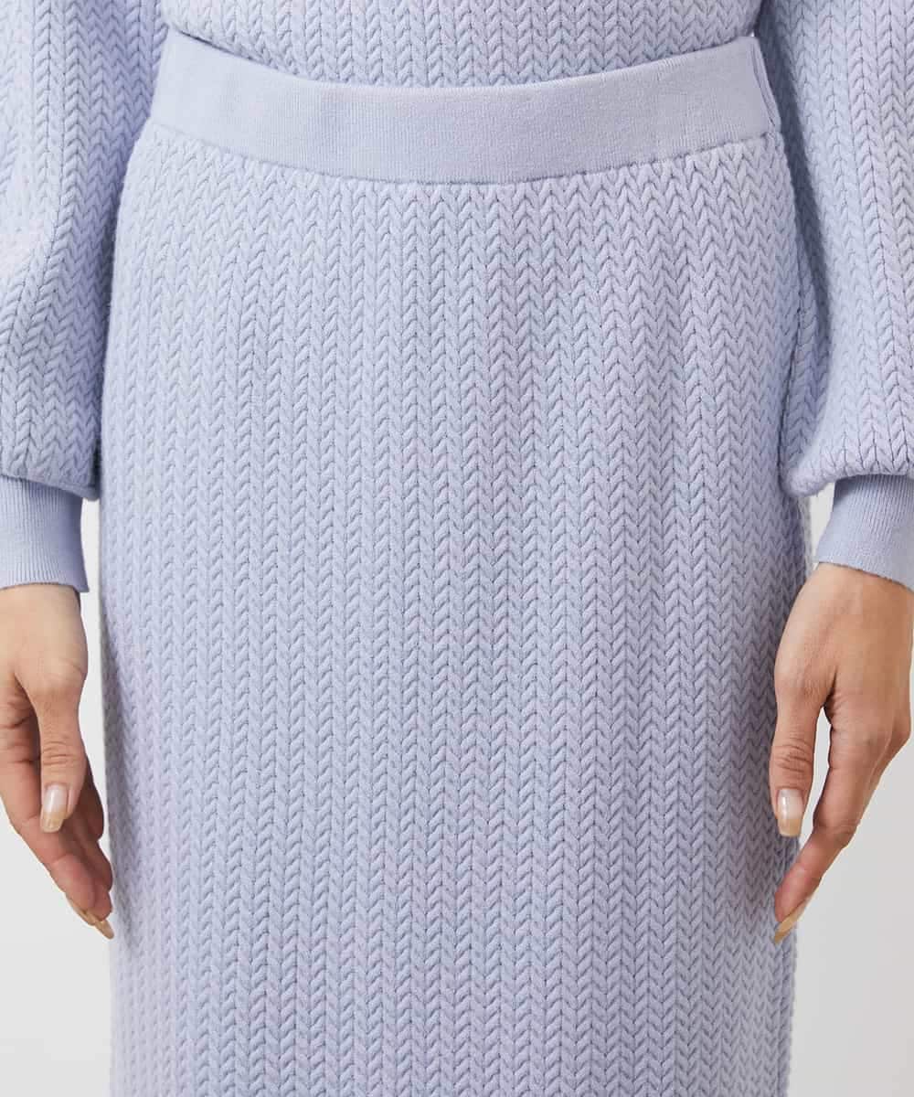 FMHAA02190 MICHEL KLEIN(ミッシェルクラン) ［セットアップ対応］ミニケーブルニットスカート ピンクベージュ