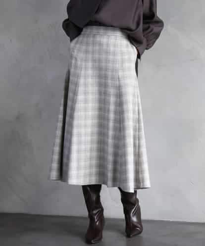 FMHAD13230 MICHEL KLEIN 2WAYストレッチチェックフレアースカート