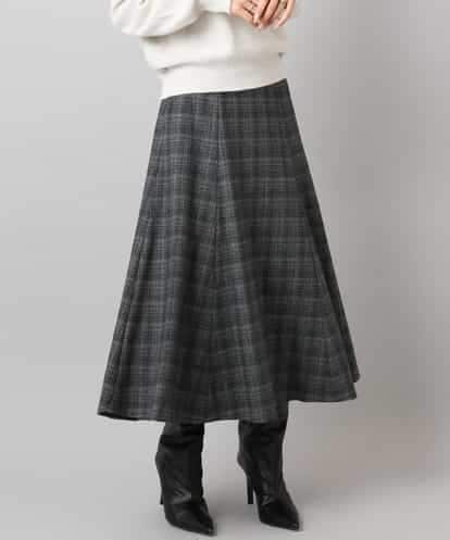 FMHAD13230 MICHEL KLEIN 2WAYストレッチチェックフレアースカート