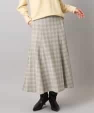 FMHAD13230 MICHEL KLEIN(ミッシェルクラン) 2WAYストレッチチェックフレアースカート ブラック