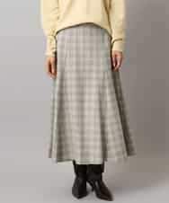 FMHAD13230 MICHEL KLEIN(ミッシェルクラン) 2WAYストレッチチェックフレアースカート ブラック