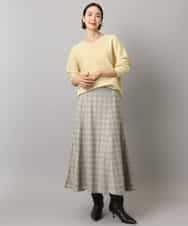 FMHAD13230 MICHEL KLEIN(ミッシェルクラン) 2WAYストレッチチェックフレアースカート ブラック