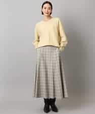 FMHAD13230 MICHEL KLEIN(ミッシェルクラン) 2WAYストレッチチェックフレアースカート ブラック