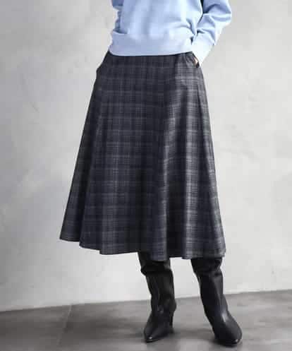 FMHAD13230 MICHEL KLEIN 2WAYストレッチチェックフレアースカート