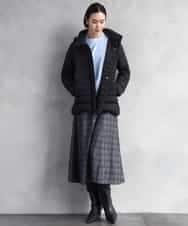 FMHAD13230 MICHEL KLEIN(ミッシェルクラン) 2WAYストレッチチェックフレアースカート ブラック