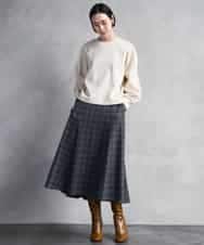 FMHAD13230 MICHEL KLEIN(ミッシェルクラン) 2WAYストレッチチェックフレアースカート ブラック