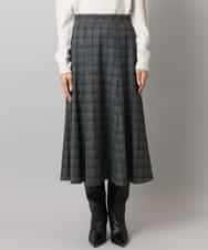 FMHAD13230 MICHEL KLEIN(ミッシェルクラン) 2WAYストレッチチェックフレアースカート ブラック