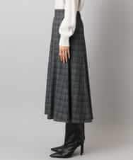 FMHAD13230 MICHEL KLEIN(ミッシェルクラン) 2WAYストレッチチェックフレアースカート ブラック