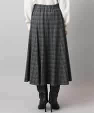 FMHAD13230 MICHEL KLEIN(ミッシェルクラン) 2WAYストレッチチェックフレアースカート ブラック