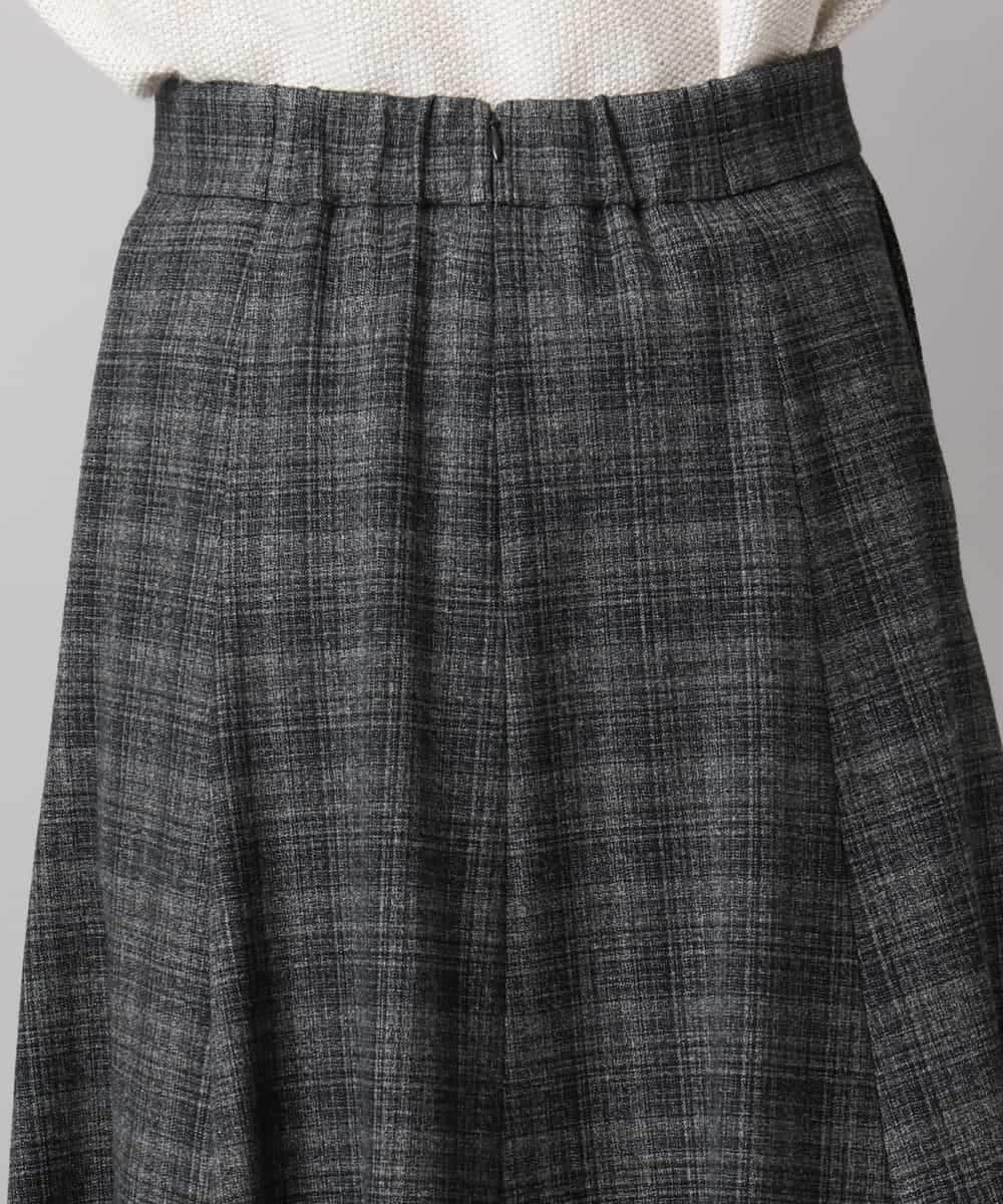 FMHAD13230 MICHEL KLEIN(ミッシェルクラン) 2WAYストレッチチェックフレアースカート ブラック