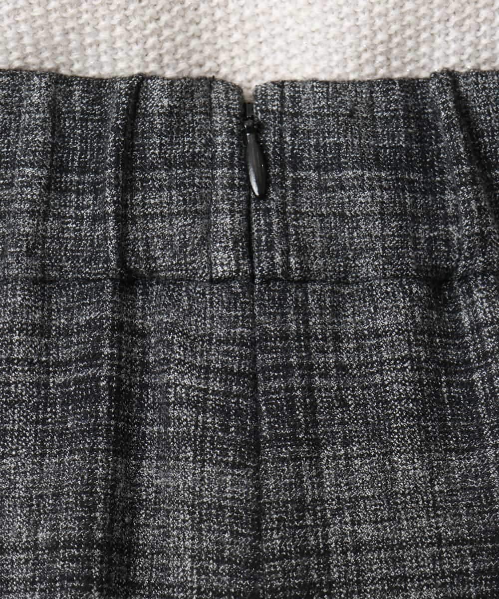 FMHAD13230 MICHEL KLEIN(ミッシェルクラン) 2WAYストレッチチェックフレアースカート ブラック