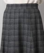 FMHAD13230 MICHEL KLEIN(ミッシェルクラン) 2WAYストレッチチェックフレアースカート ブラック