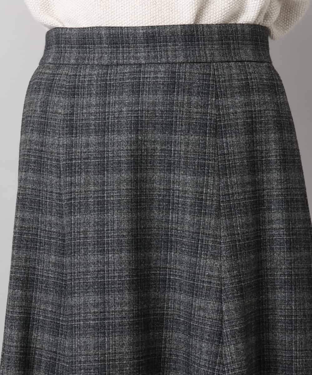 FMHAD13230 MICHEL KLEIN(ミッシェルクラン) 2WAYストレッチチェックフレアースカート ブラック