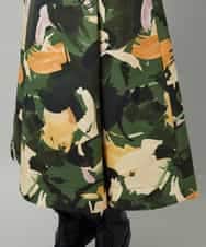 FMHAD17290 MICHEL KLEIN(ミッシェルクラン) [セットアップ対応]モダンフラワープリントタックフレアスカート　 グリーン