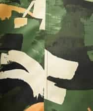 FMHAD17290 MICHEL KLEIN(ミッシェルクラン) [セットアップ対応]モダンフラワープリントタックフレアスカート　 グリーン