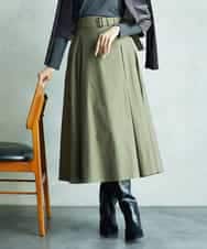 FMHAD19290 MICHEL KLEIN(ミッシェルクラン) [セットアップ対応]ミリタリータックAラインスカート カーキ