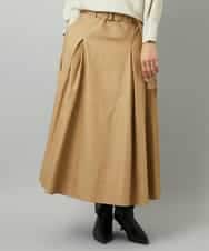 FMHAD19290 MICHEL KLEIN(ミッシェルクラン) [セットアップ対応]ミリタリータックAラインスカート ベージュ