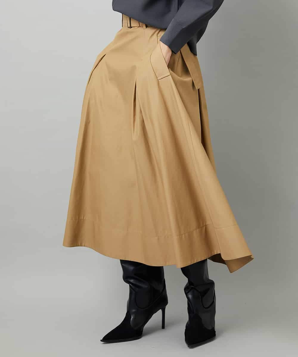 FMHAD19290 MICHEL KLEIN(ミッシェルクラン) [セットアップ対応]ミリタリータックAラインスカート ベージュ