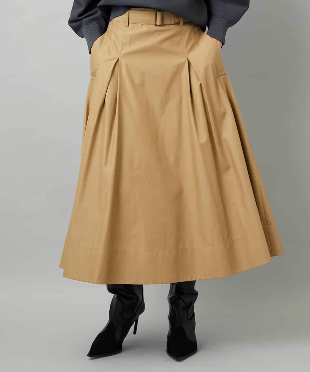 FMHAD19290 MICHEL KLEIN(ミッシェルクラン) [セットアップ対応]ミリタリータックAラインスカート ベージュ