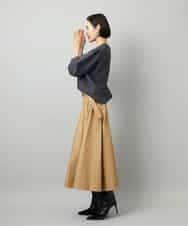 FMHAD19290 MICHEL KLEIN(ミッシェルクラン) [セットアップ対応]ミリタリータックAラインスカート ベージュ