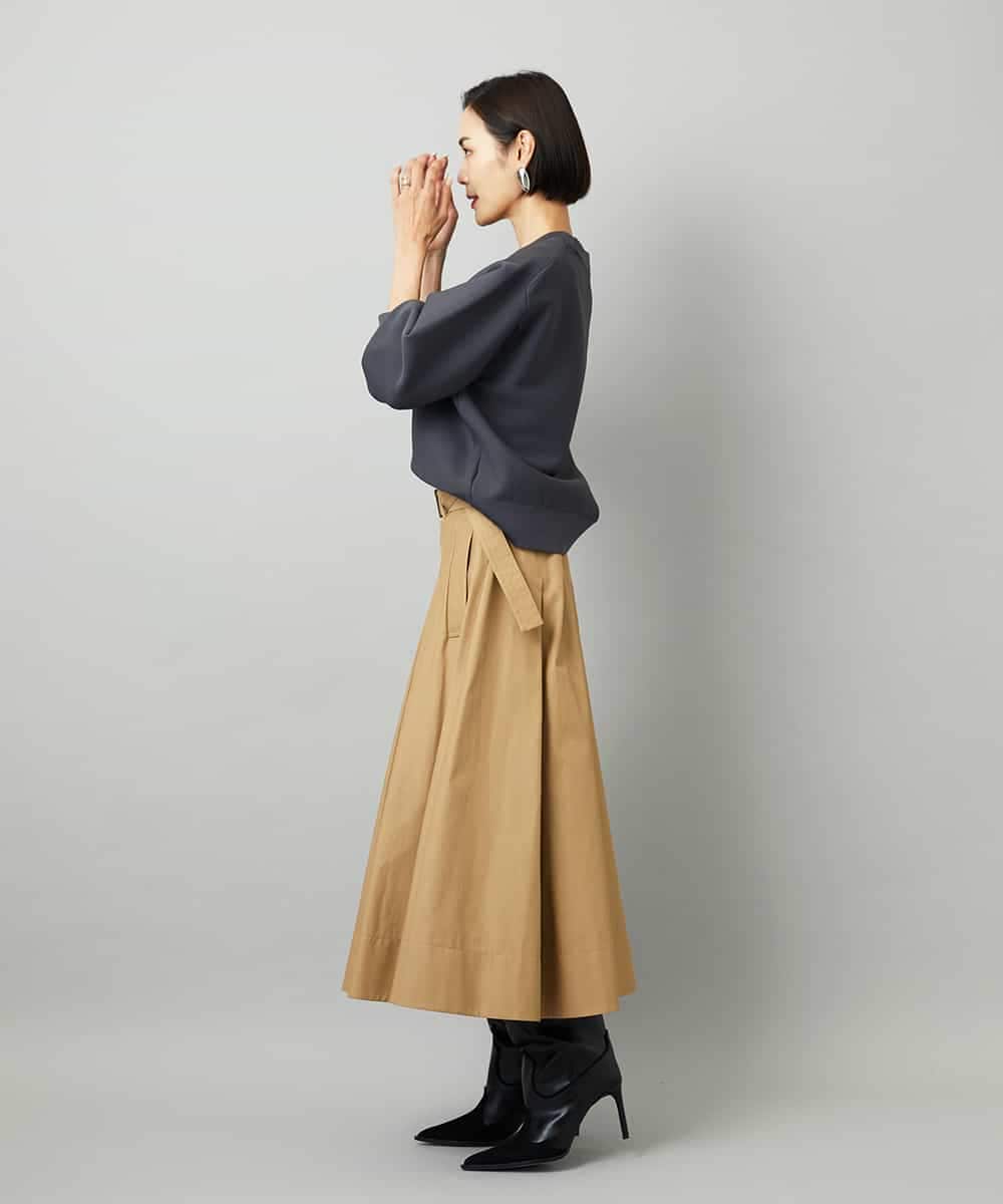 FMHAD19290 MICHEL KLEIN(ミッシェルクラン) [セットアップ対応]ミリタリータックAラインスカート ベージュ