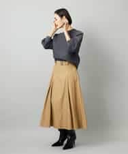 FMHAD19290 MICHEL KLEIN(ミッシェルクラン) [セットアップ対応]ミリタリータックAラインスカート ベージュ