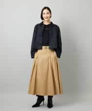 FMHAD19290 MICHEL KLEIN(ミッシェルクラン) [セットアップ対応]ミリタリータックAラインスカート ベージュ