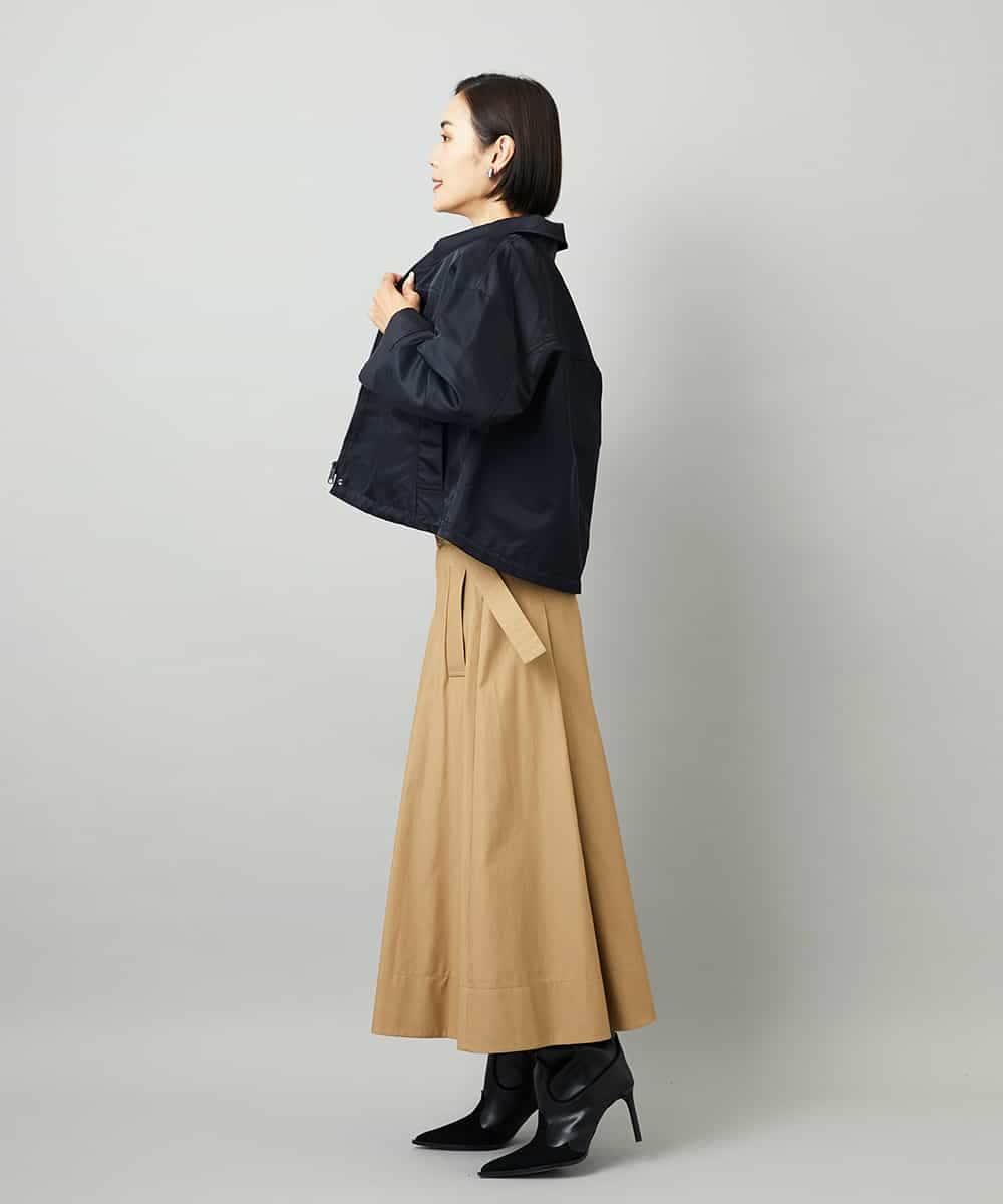 FMHAD19290 MICHEL KLEIN(ミッシェルクラン) [セットアップ対応]ミリタリータックAラインスカート ベージュ