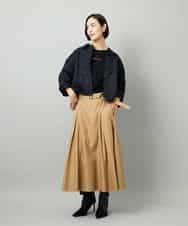 FMHAD19290 MICHEL KLEIN(ミッシェルクラン) [セットアップ対応]ミリタリータックAラインスカート ベージュ