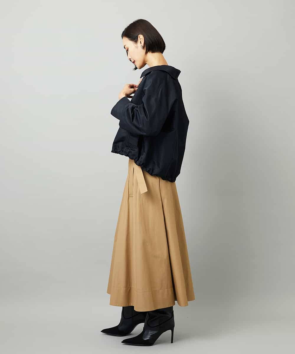 FMHAD19290 MICHEL KLEIN(ミッシェルクラン) [セットアップ対応]ミリタリータックAラインスカート ベージュ