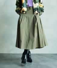 FMHAD19290 MICHEL KLEIN(ミッシェルクラン) [セットアップ対応]ミリタリータックAラインスカート ベージュ