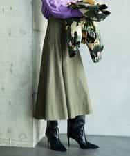 FMHAD19290 MICHEL KLEIN(ミッシェルクラン) [セットアップ対応]ミリタリータックAラインスカート ベージュ