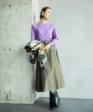 FMHAD19290 MICHEL KLEIN(ミッシェルクラン) [セットアップ対応]ミリタリータックAラインスカート ベージュ