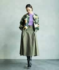 FMHAD19290 MICHEL KLEIN(ミッシェルクラン) [セットアップ対応]ミリタリータックAラインスカート ベージュ