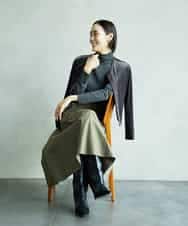 FMHAD19290 MICHEL KLEIN(ミッシェルクラン) [セットアップ対応]ミリタリータックAラインスカート ベージュ