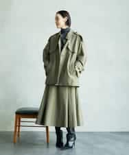 FMHAD19290 MICHEL KLEIN(ミッシェルクラン) [セットアップ対応]ミリタリータックAラインスカート ベージュ