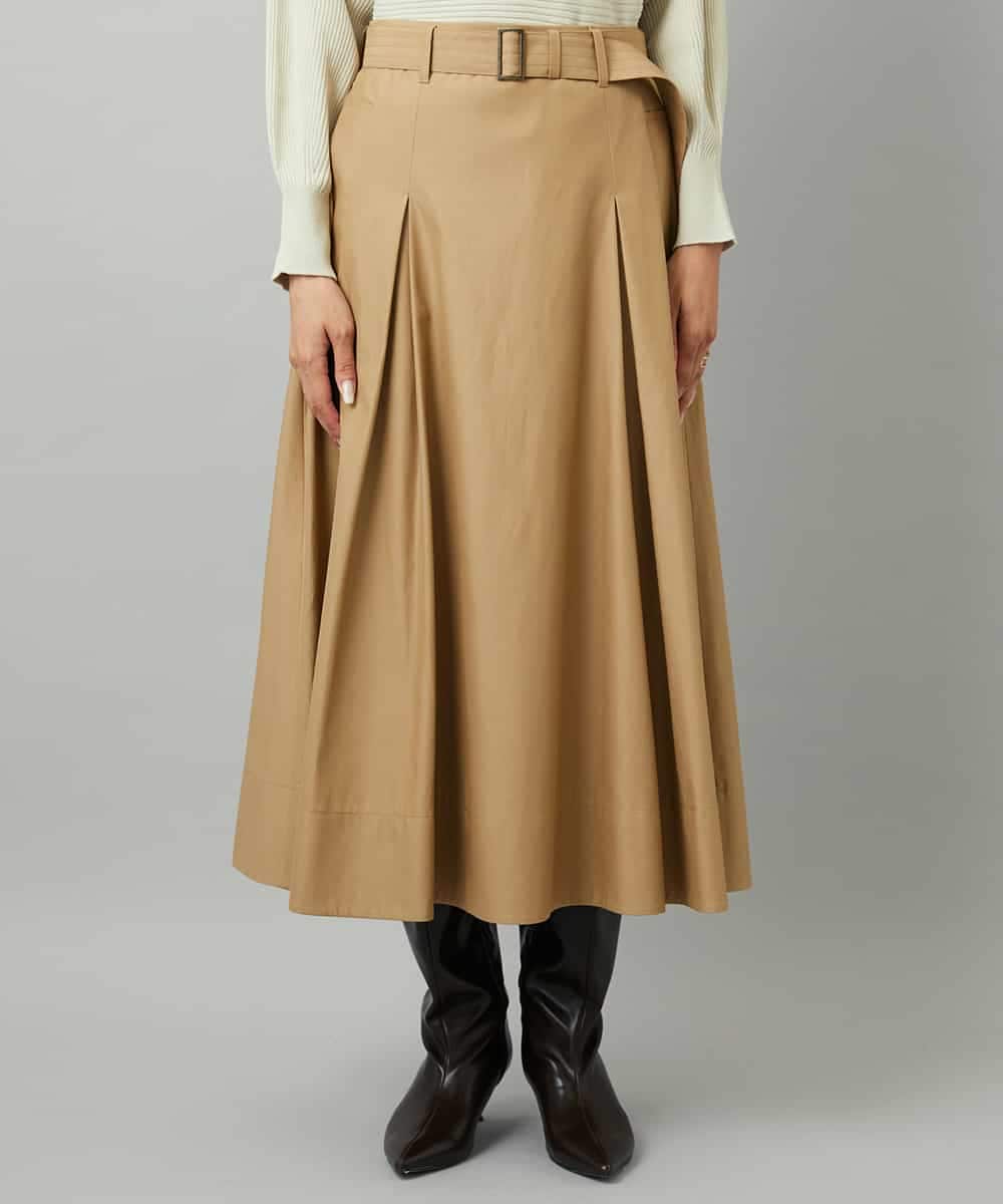 FMHAD19290 MICHEL KLEIN(ミッシェルクラン) [セットアップ対応]ミリタリータックAラインスカート ベージュ