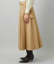 FMHAD19290 MICHEL KLEIN(ミッシェルクラン) [セットアップ対応]ミリタリータックAラインスカート ベージュ