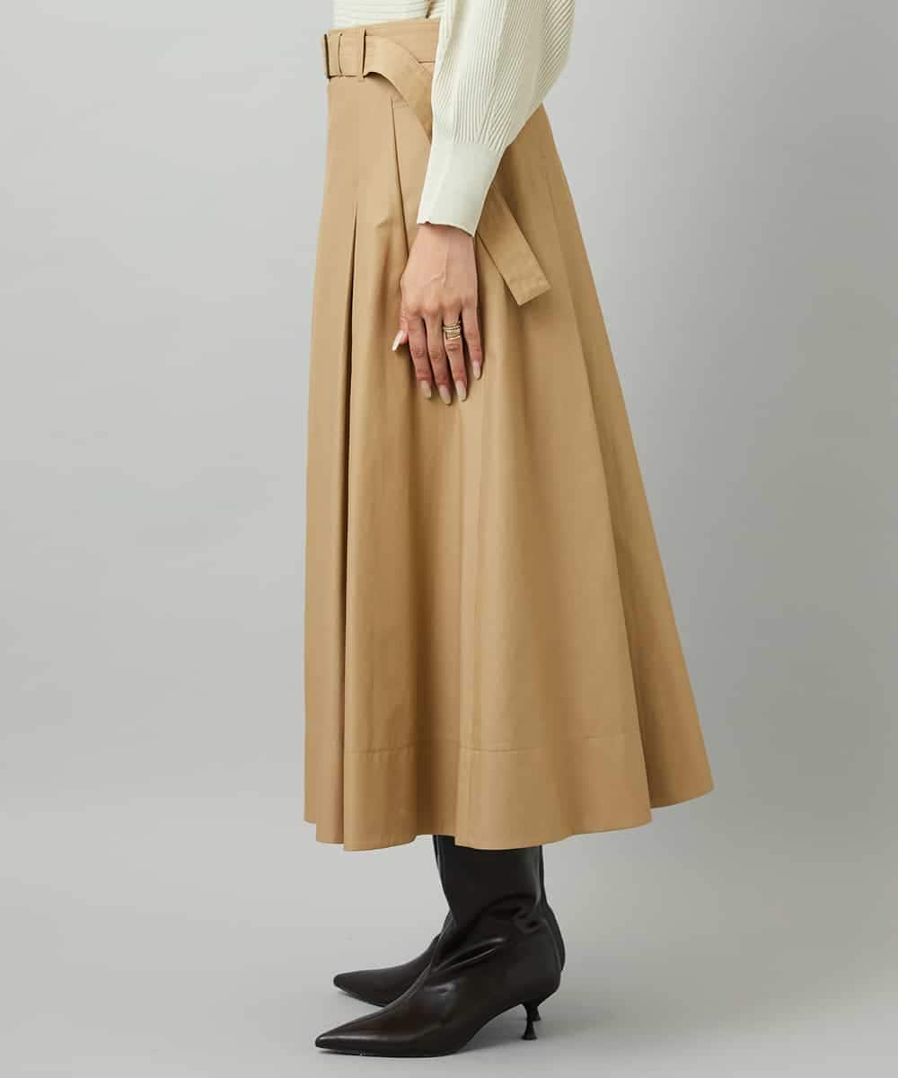 FMHAD19290 MICHEL KLEIN(ミッシェルクラン) [セットアップ対応]ミリタリータックAラインスカート ベージュ