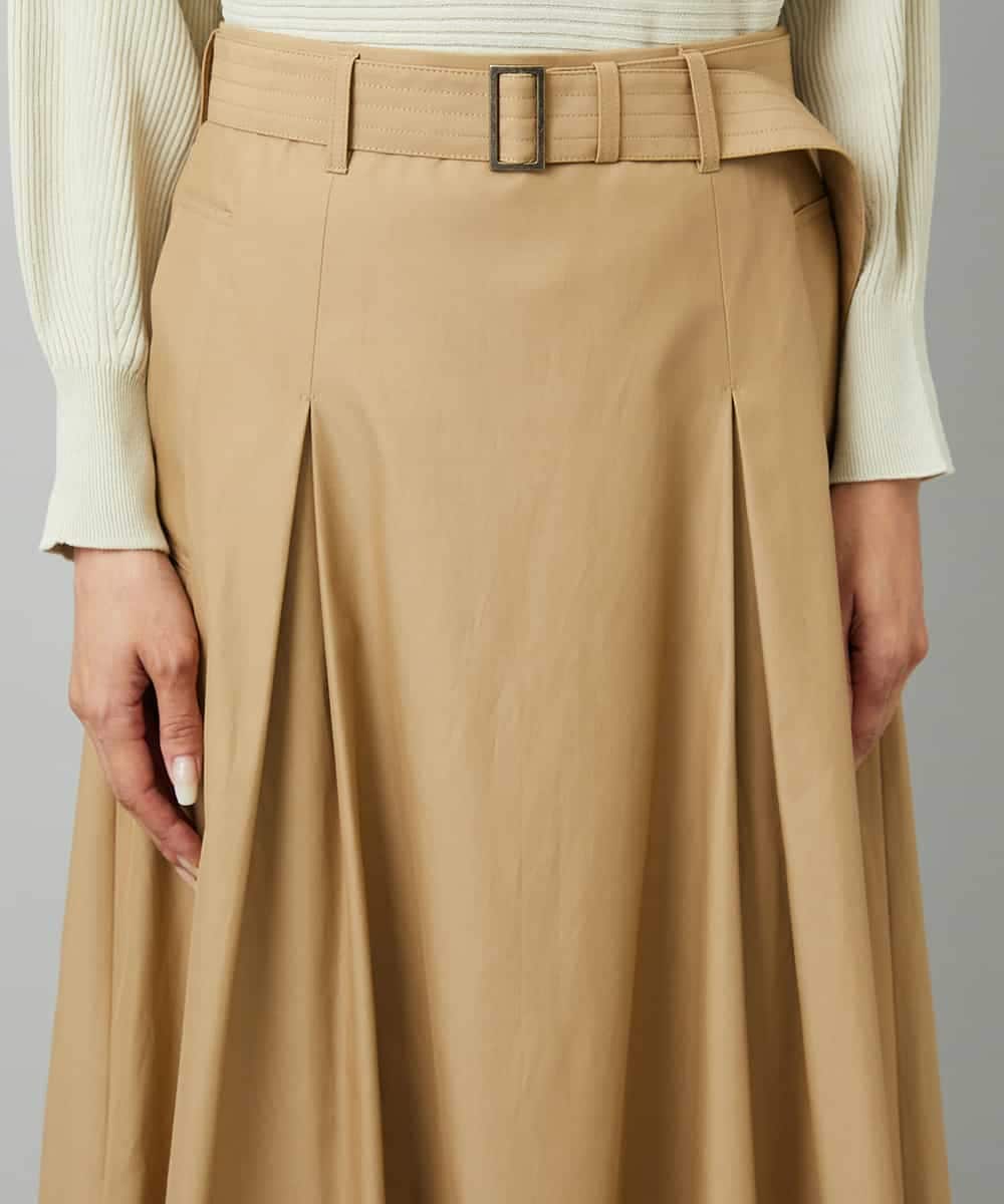 FMHAD19290 MICHEL KLEIN(ミッシェルクラン) [セットアップ対応]ミリタリータックAラインスカート ベージュ