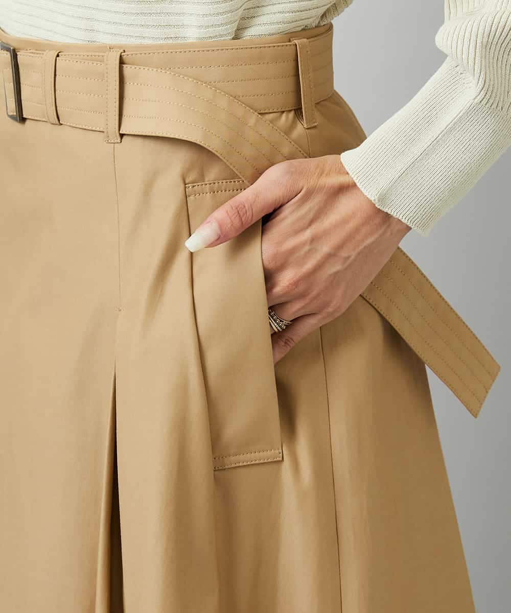 FMHAD19290 MICHEL KLEIN(ミッシェルクラン) [セットアップ対応]ミリタリータックAラインスカート ベージュ