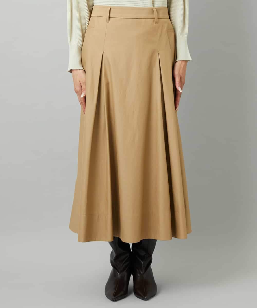 FMHAD19290 MICHEL KLEIN(ミッシェルクラン) [セットアップ対応]ミリタリータックAラインスカート ベージュ