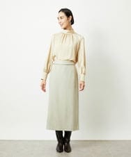 FMHAD22230 MICHEL KLEIN(ミッシェルクラン) ミックスヘリンボーンスカート グレー