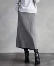 FMHAD22230 MICHEL KLEIN(ミッシェルクラン) ミックスヘリンボーンスカート グレー